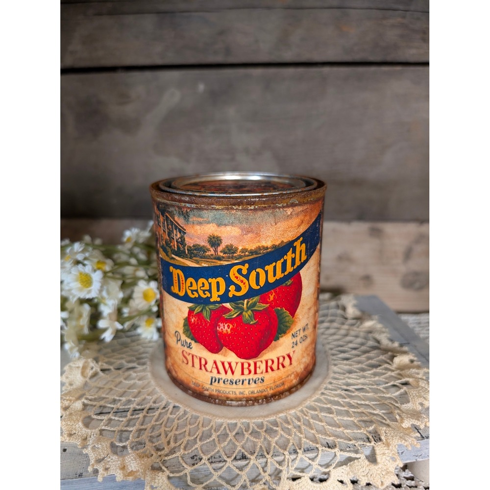 DEEP SOUTH Strawberry Perserves Vintage Inspired Rusted Can - Pint